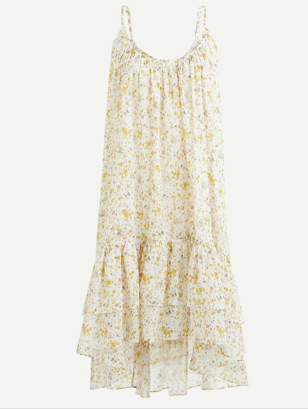 NWT J. Crew Tiered Cotton Voile Beach Dress in Soft Posies Size L AY396